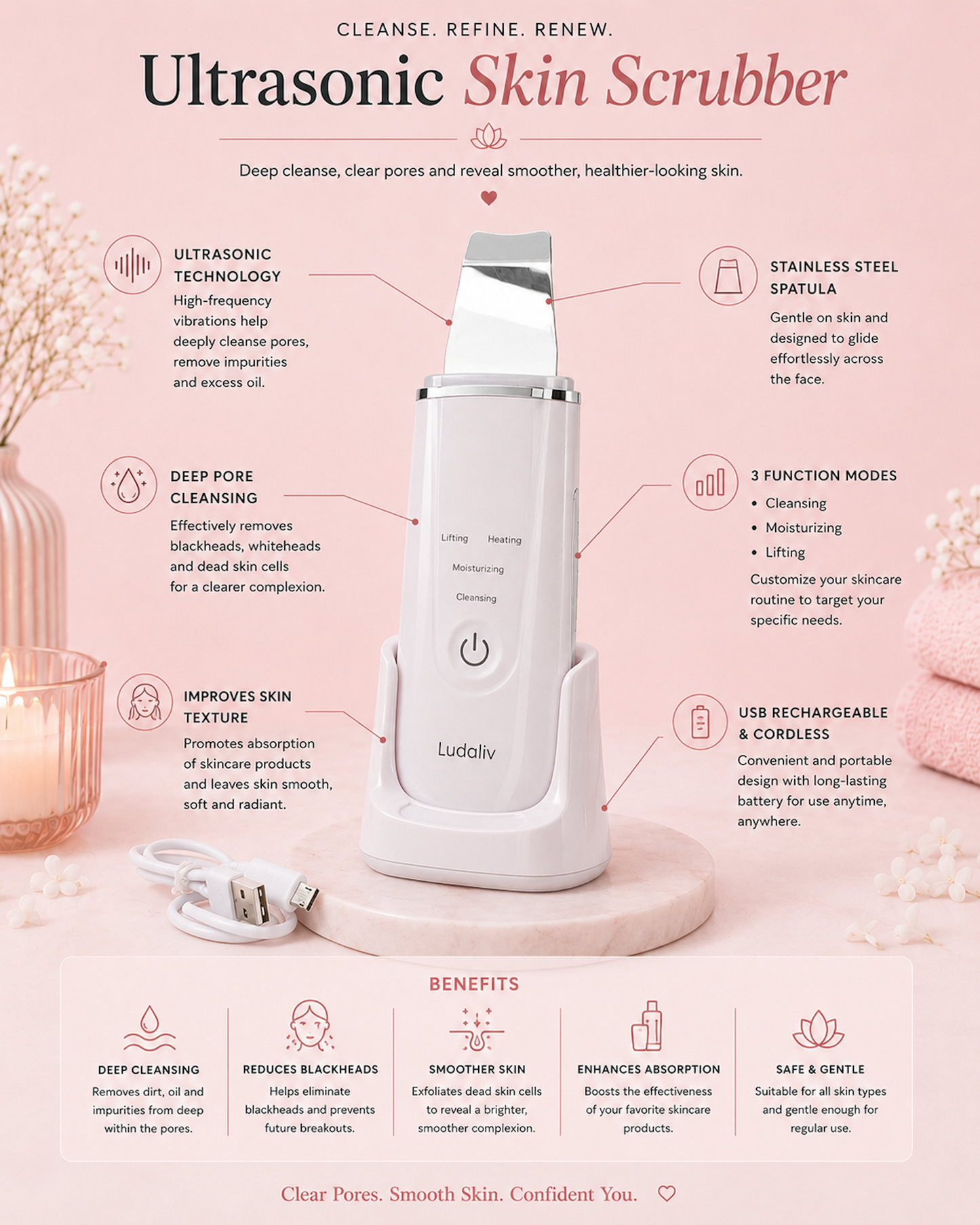 Radiant Ultrasonic Lifting and Exfoliating Wand / BEST SELLER